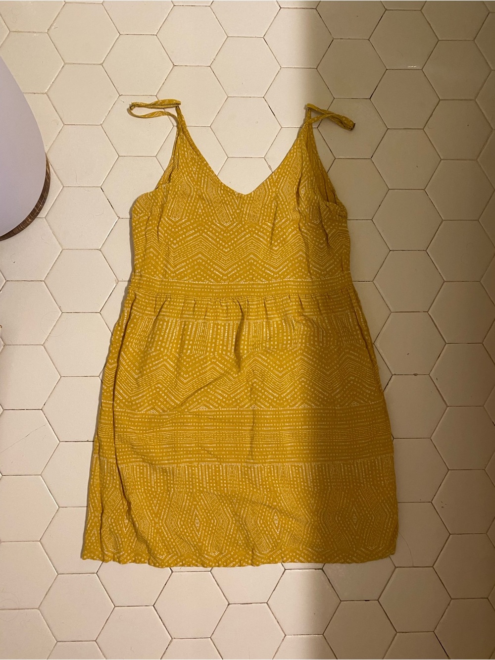 RVCA Mustard Yellow Spaghetti Strap Mini Dress